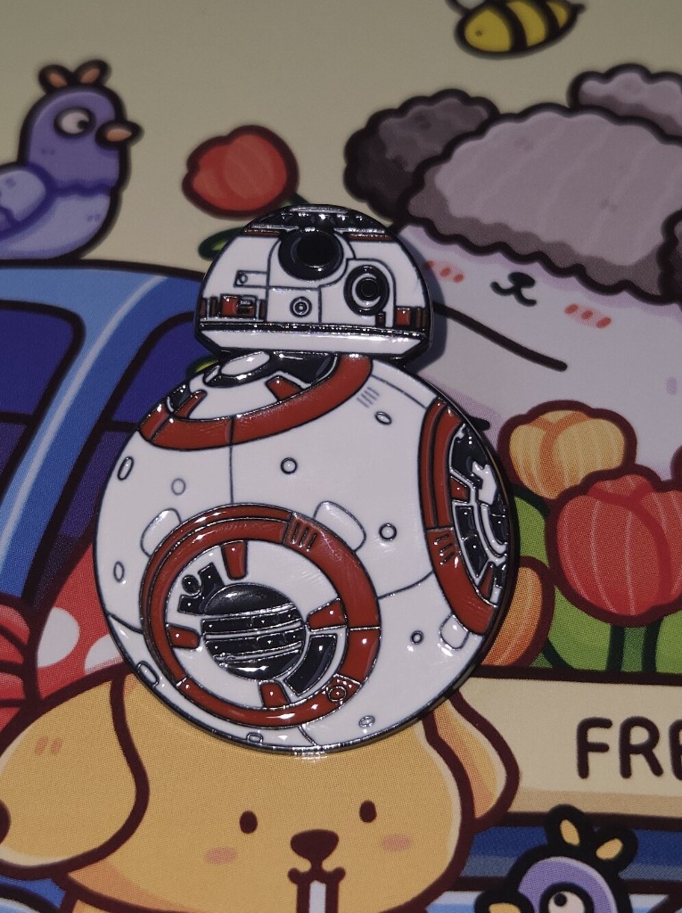 Star Droid BB-Unit White and Orange Enamel Pin - Kids Toy Accessory
